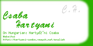 csaba hartyani business card